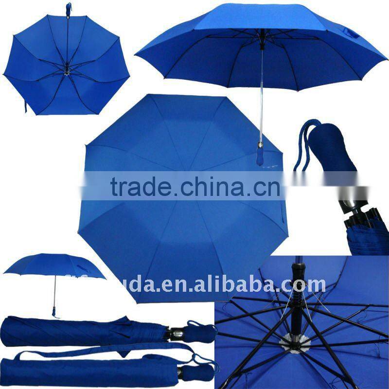 black auto 2 folding advertising golf umbrella