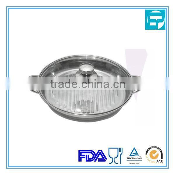 High quality metal steel seafood pan with lid