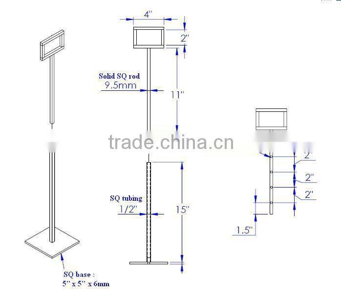 Single tie display stand/ Metal tie holder