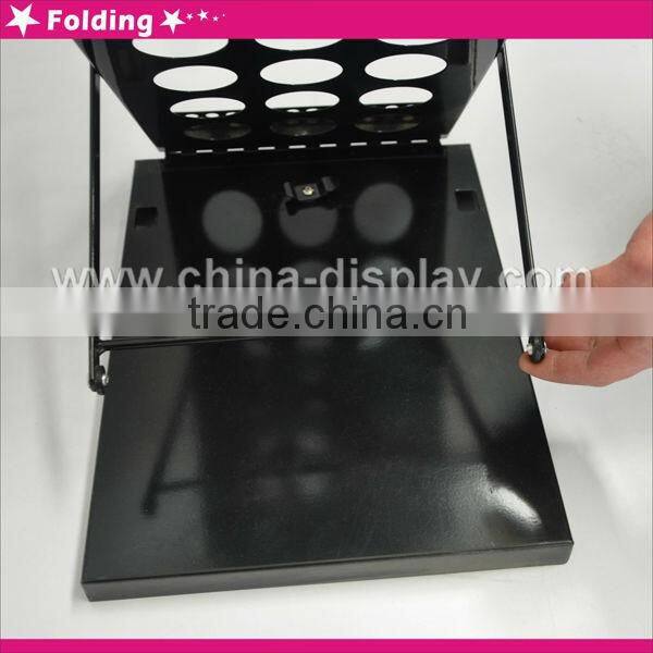 Foldable aluminum leaflet holders acryilc lit stand with protective hard case