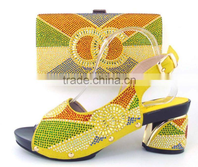 Italian matching shoes and bags stone design shoes mix women hand bag