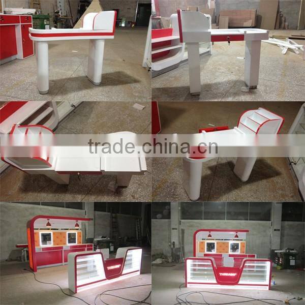 best price 3d design double nail table for beauty salon kiosk