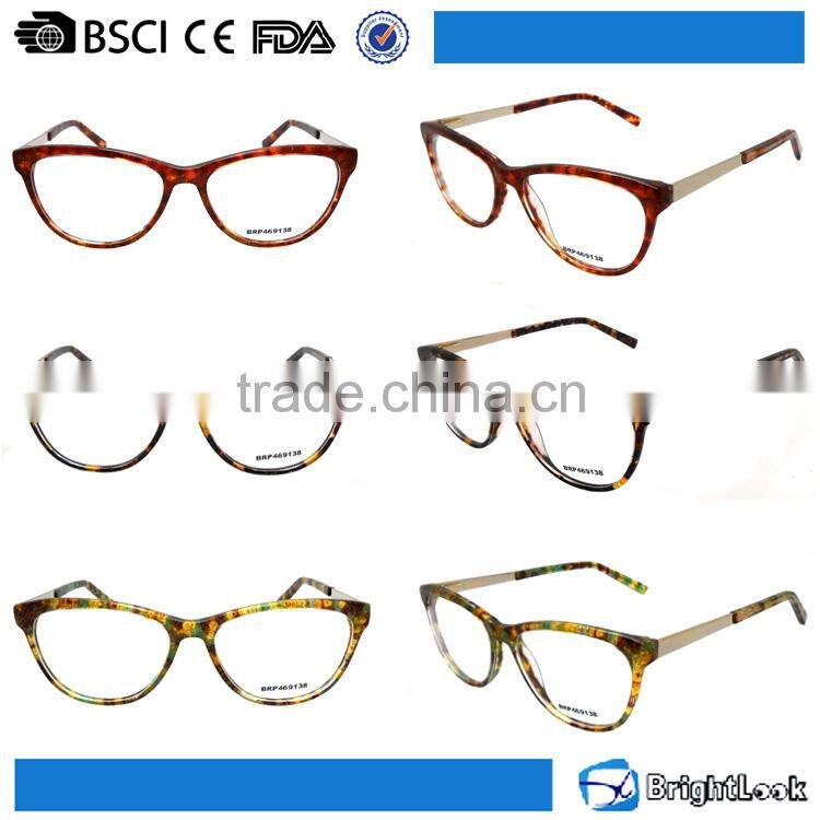 Full-frame bright candy color demi pattern plastic frame best selling small durable acetate optics reading glasses frames