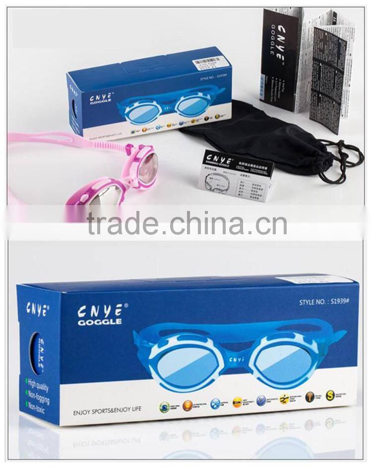 2015 new arrivel anti-shatter waterproof swimming goggles wide vision glasses