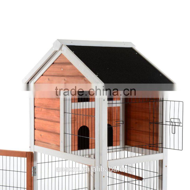 Pawhut 64" Vertical Outdoor Aviary Bird Cage - White/Dark Brown