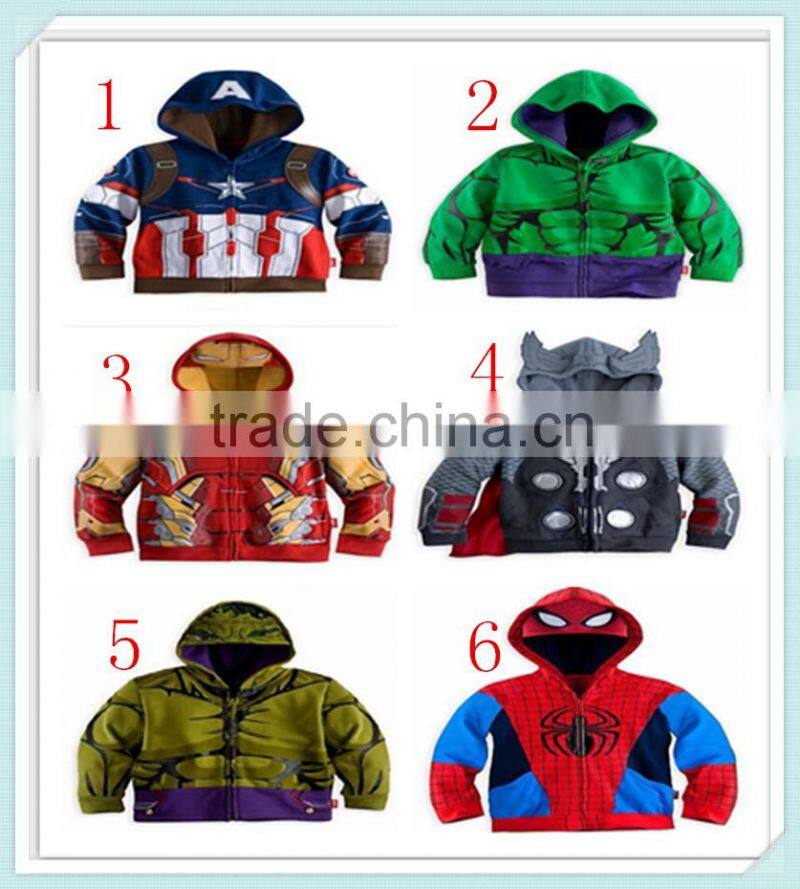 The Avengers, Iron Man Children Hoodies Sweatshirt Boys Spring Autumn Coat Kids Long Sleeve Outwear Baby Clothing Spider man