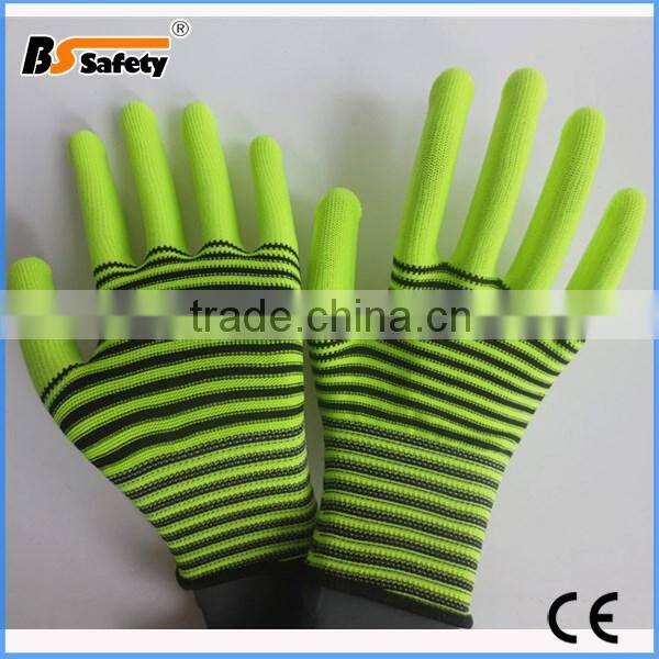 BSSAFETY cheap polyester or nylon knit garden glove
