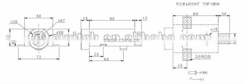 dc power jack connector DC-020-SMD