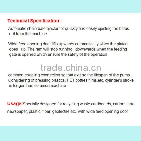 Baler Machine For PET Bottles