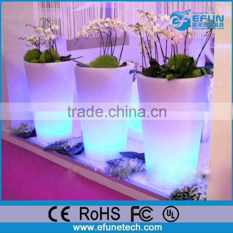rechargeabale 16 color change decorative led garden flower pot,led light up flower pot