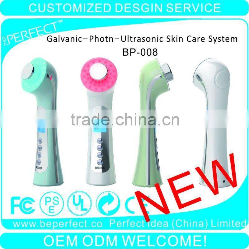 Portable hand carry ultrasonic galvanic photon cosmetic machine