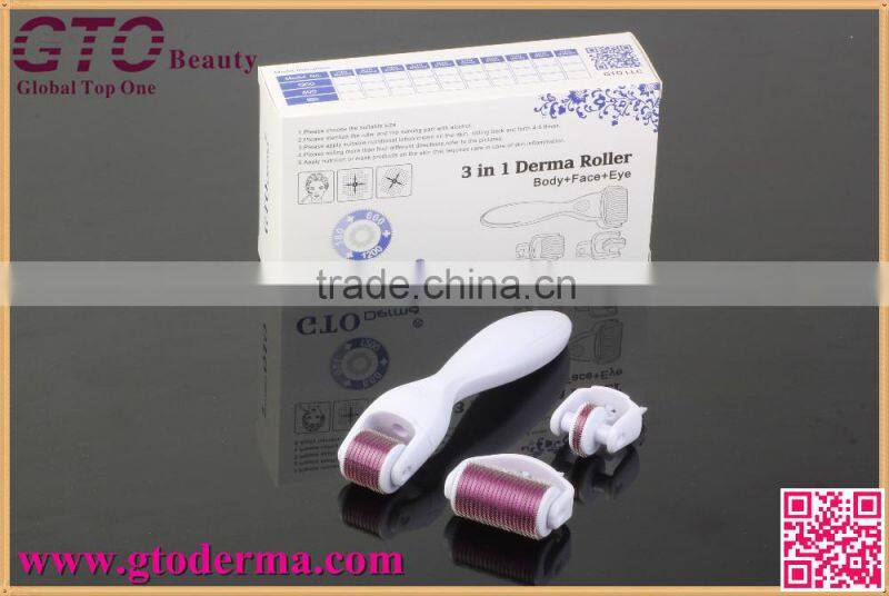 GTO derma registered brand 180/600/1200 micro needle roller for eye/face/body