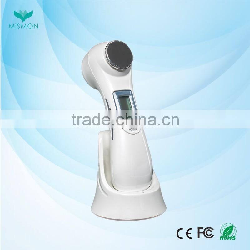 mini home use facial beauty device 6 color ultrasonic led lights photon face massager