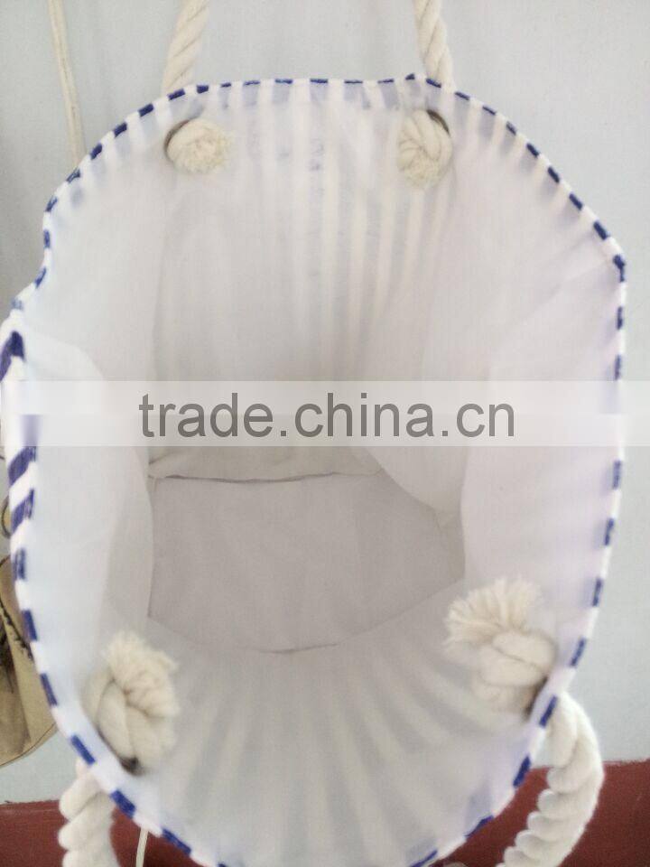 papet straw bag with stripe