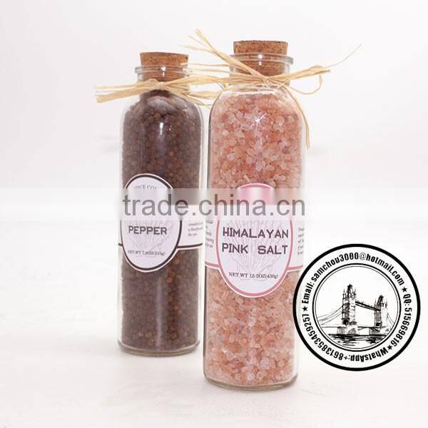 350ML Glass Spice Jar With Woodern Cork Beautiful Raffia Bowknot