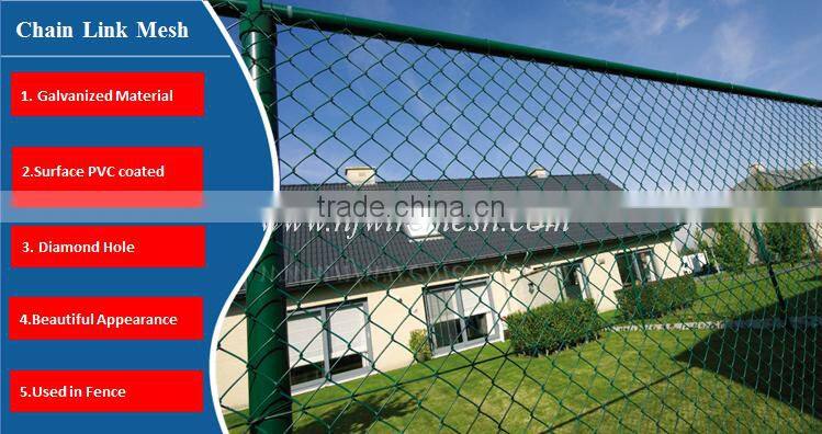 Galvanized+PVC coated Basketball/Football chain link fence/Court chain link fence(Guangzhou Factory)