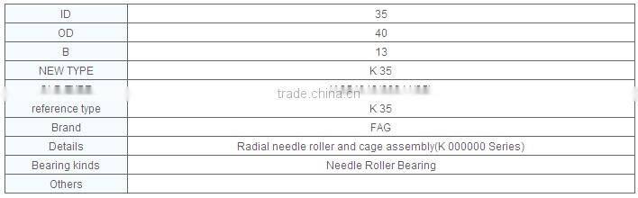 needle roller bearing K35 35x40x13mm