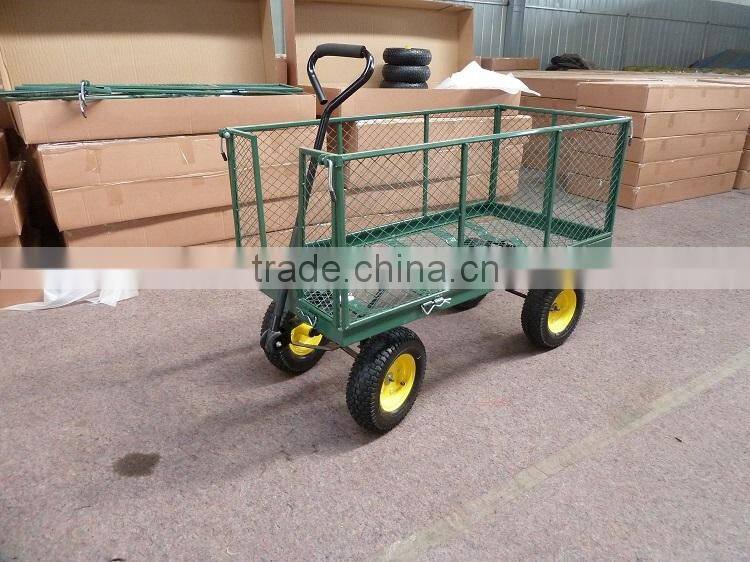 600KG heavy duty garden wagon cart with big turf wheels