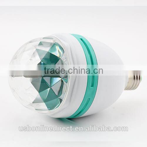 Fashionable 3W E27 RGB led crystal magic ball light Led Rotating Lamp