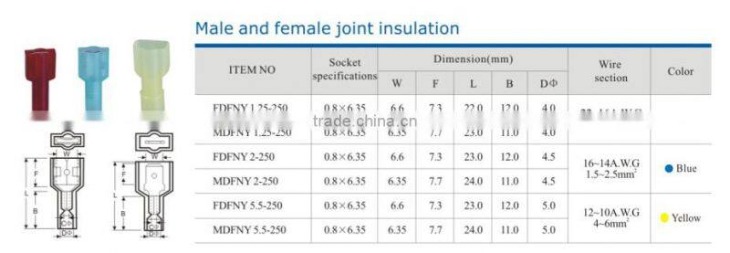 HEIGHT HOT SALE MALE AND FEMALE JOINT INSUALITON TERMINAL WITH CE&ROHS