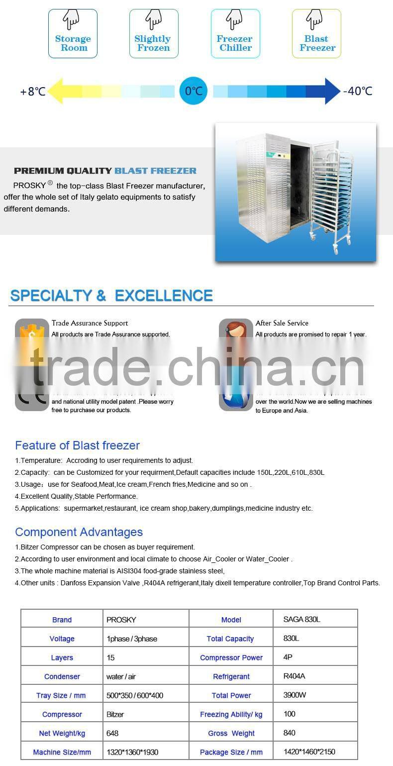 Compressor Shock Blast Freezer Equipment Squid Frozen Machine