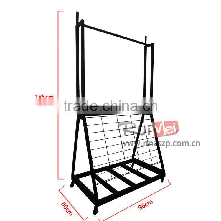 Removable metal floor mat display stand