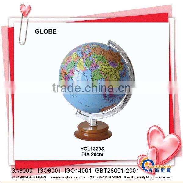 plastic deskpot globe with wood base YGL1401 plastic world globe earth golbe