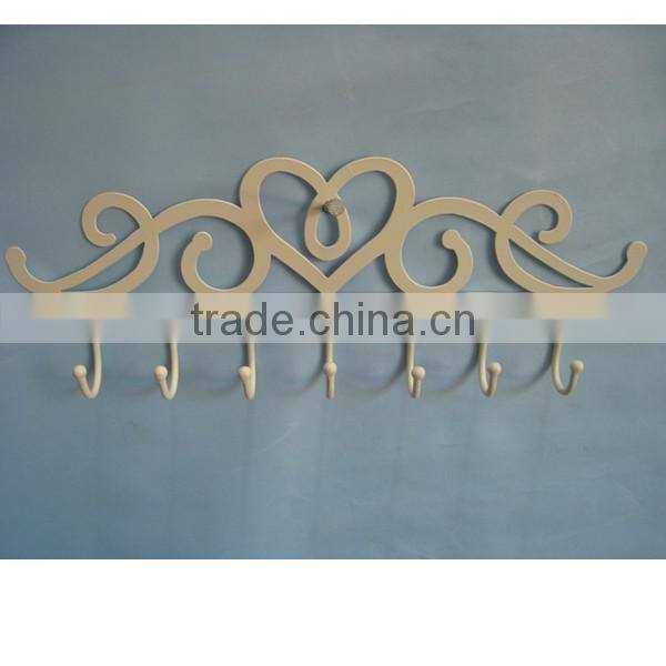 2014 vintage cream white decorative metal wall hook