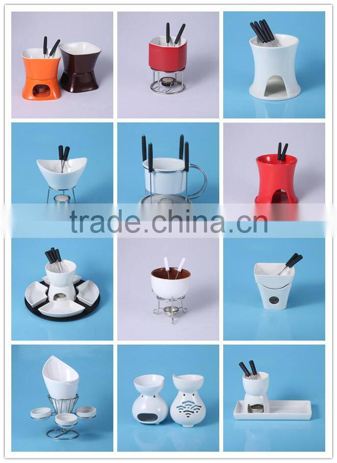 fondue set chocolate,color heart shape fondue set