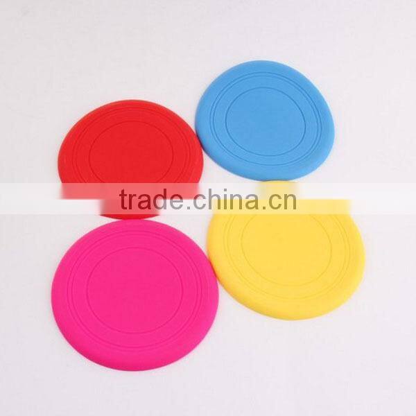 Promotional Colorful Foldable Silicone Toys Soft Frisbee / Flying Disk / Flyer For Dog