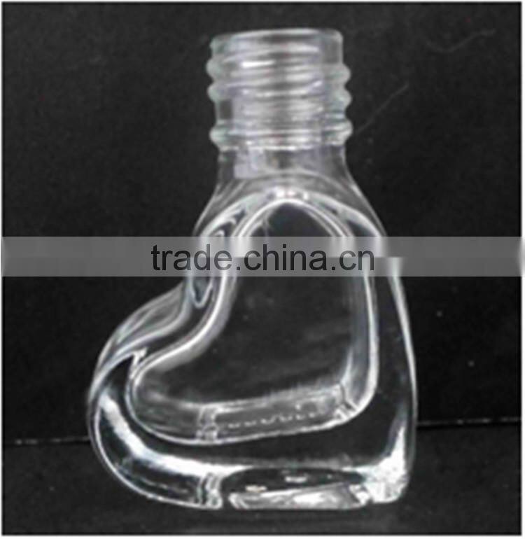 5ml transparent glass nail polish oil bottle with heart shape