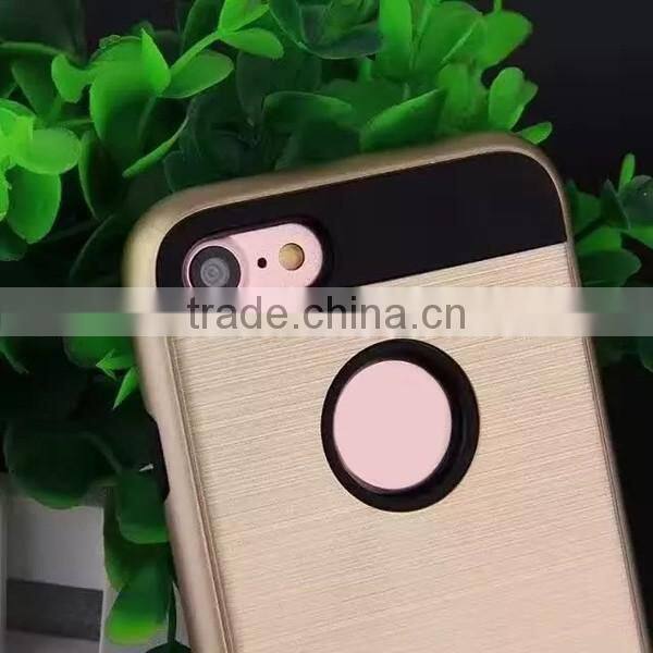 Wiredrawing phone case TPU + PC combo phone shell protective back cover for iPhone 7