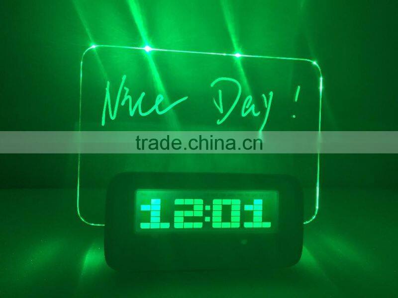 table desk LED Light night alarm clock with memo board/led message board alarm clock