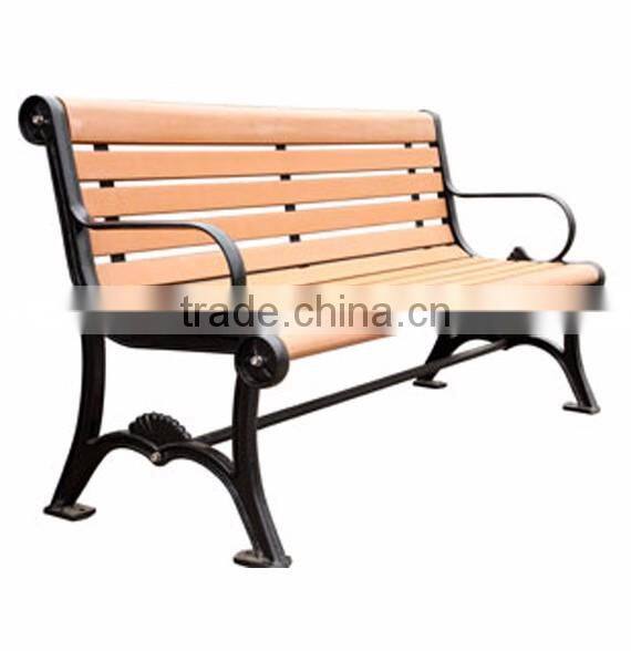 wood plastic waterproof outdoor cast iron bench
