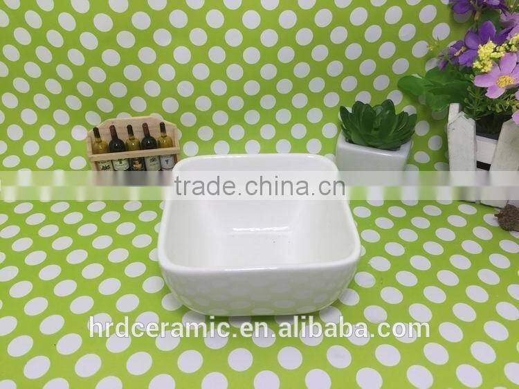 Stocked White Porcelain Square Dish/food dish/rice dish/salad bowl