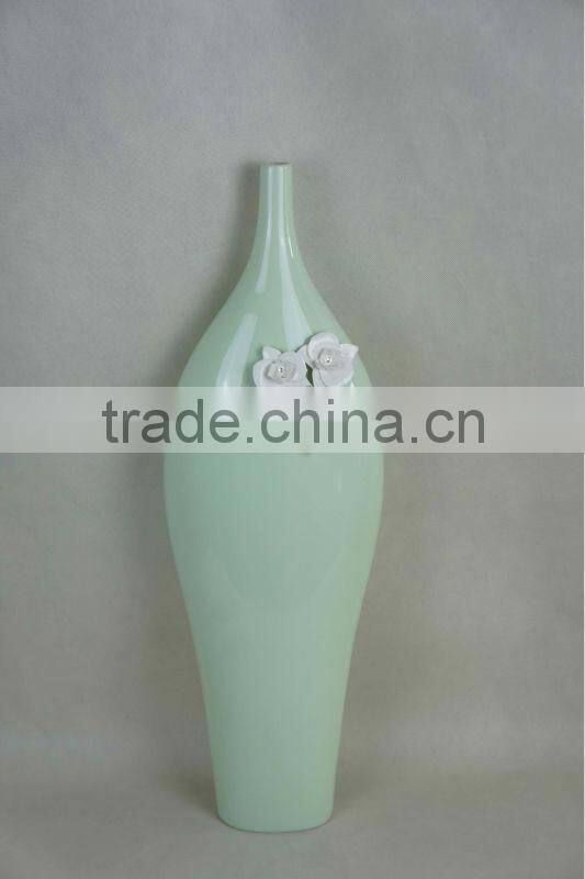 Ceramic flower vase with crystals from swarovski