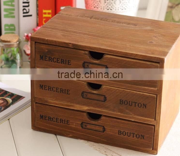 Three layers brown Wooden jewelry gift boxes