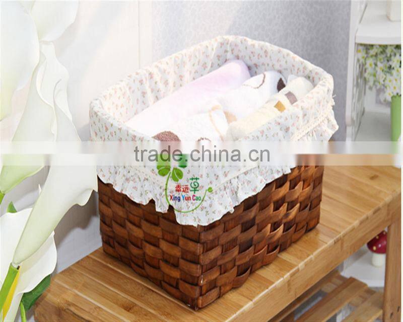Household receive basket Hand woven wood chip basket