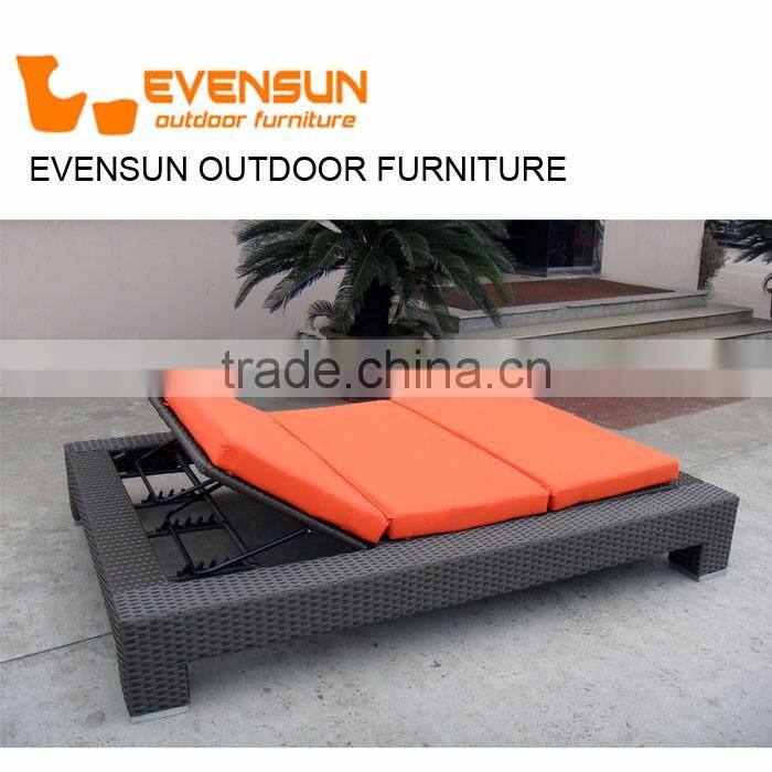 China evensun outdoor furniture factory rattan wicker teak modern sun lounge