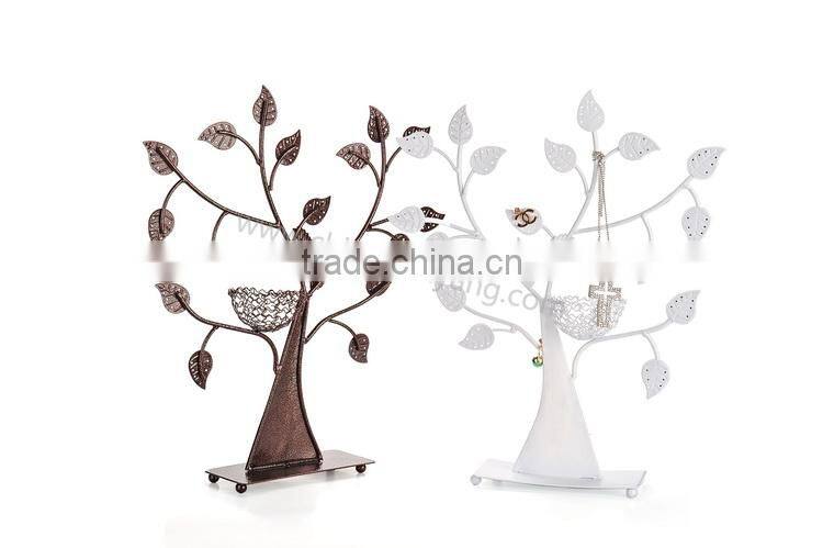 Metal bird jewelry tree display stand