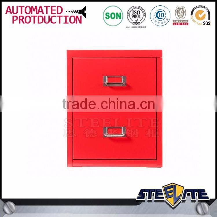 Space saving home furniture red color 2 drawer file cabinet