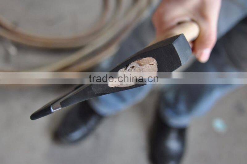 Forged felling axe with wooden handle A601
