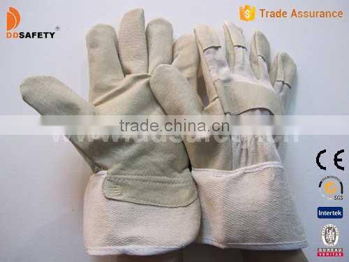 DDSAFETY Pig Split Leather Glove With Full Palm Safety Gloves