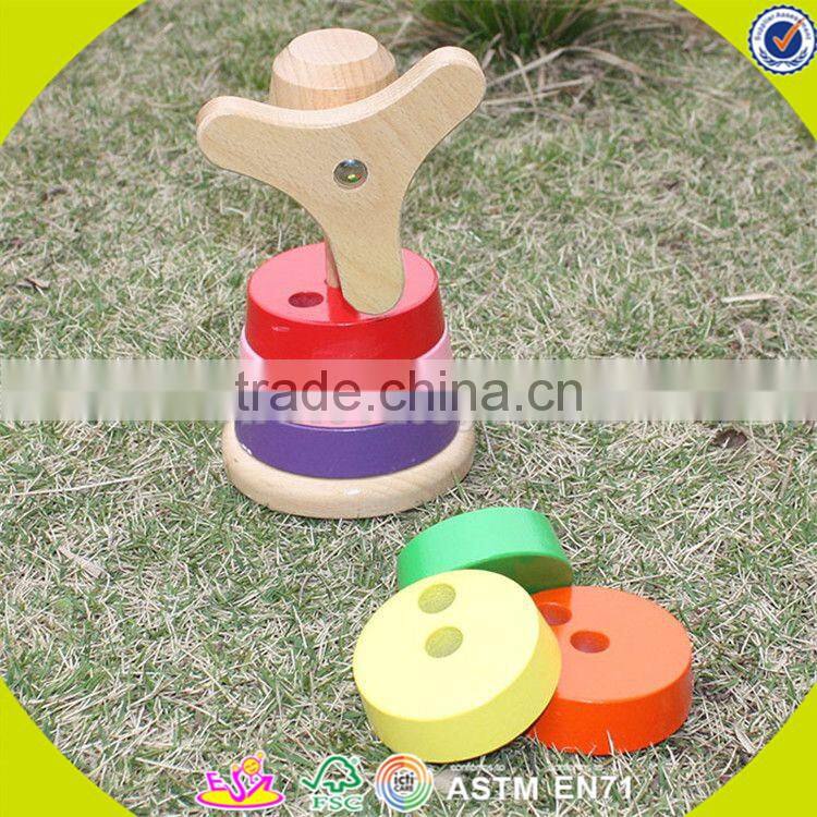 Wholesale funny kids wooden rainbow stacking blocks toy wonderful toddler wooden rainbow stacking blocks toy W13D110