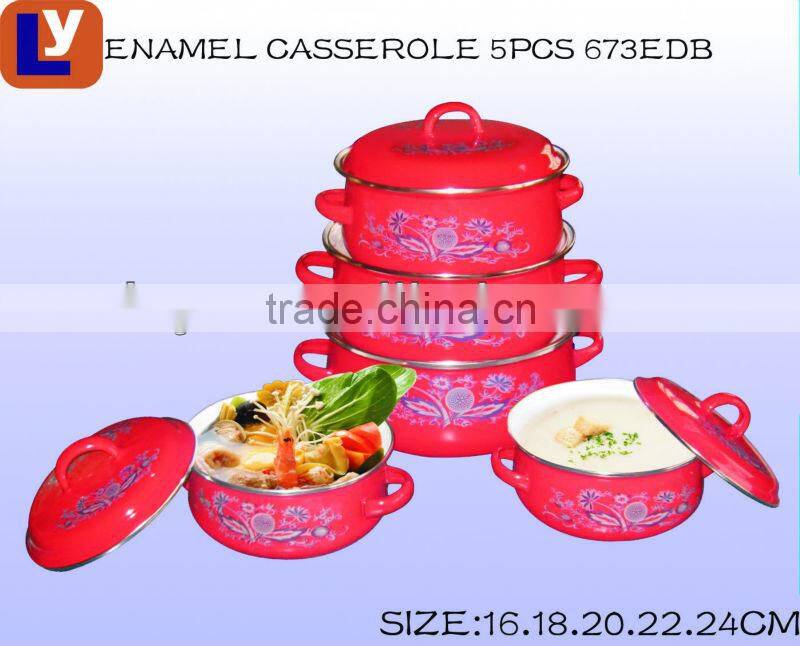 676EDB 6pcs set enamel cookware enamel casserole