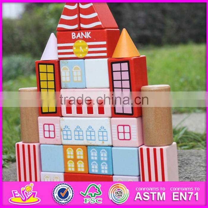 2017 new design 25 pieces educational toys wooden toddler building blocks W13A124