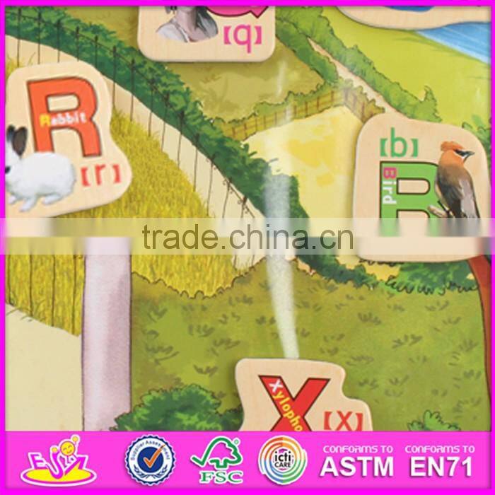 2016 new design 28 pieces kids educational toy wooden magnetic puzzles W14J001