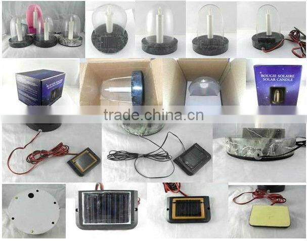 Outdoor warm LED candle shape solar cemetery lamp