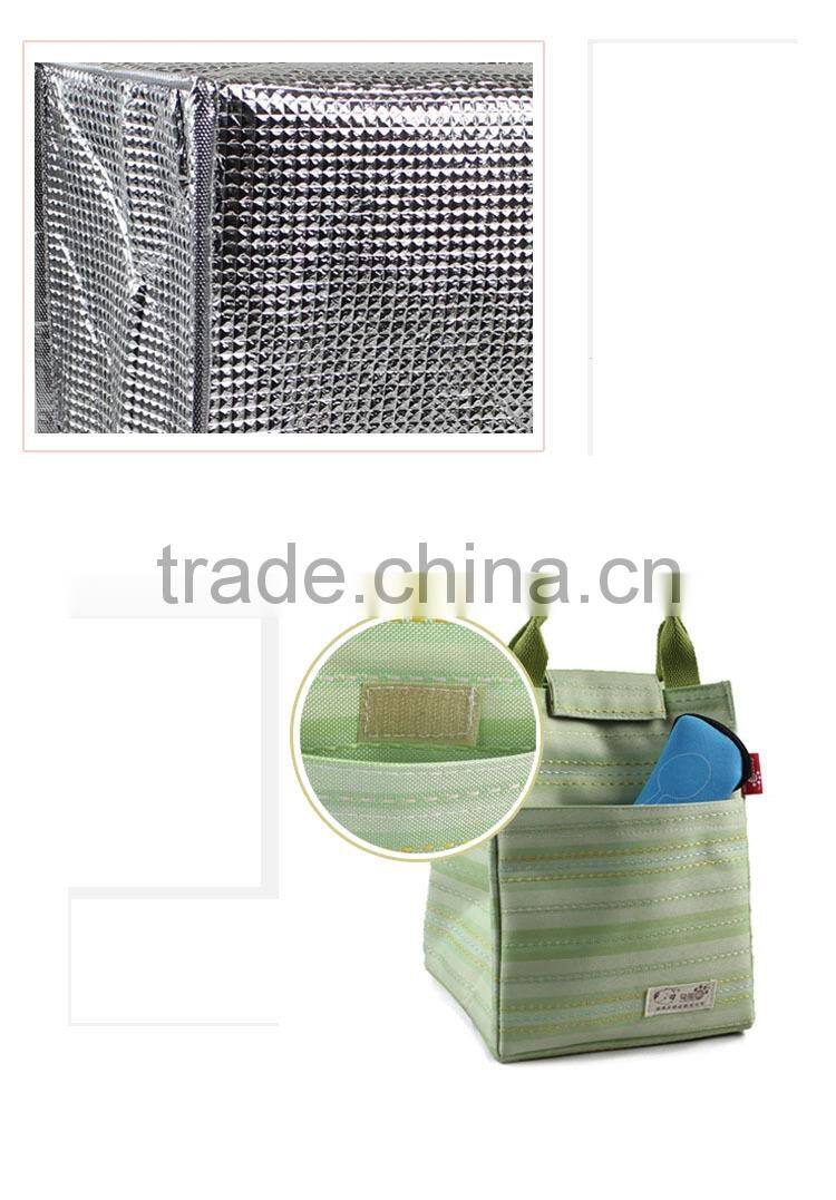 600D stripe cooler bag with tote hand for ladies