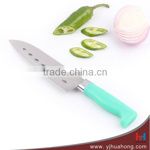 7 holes style kitchen knife,utility kitchen knife with plastic handle